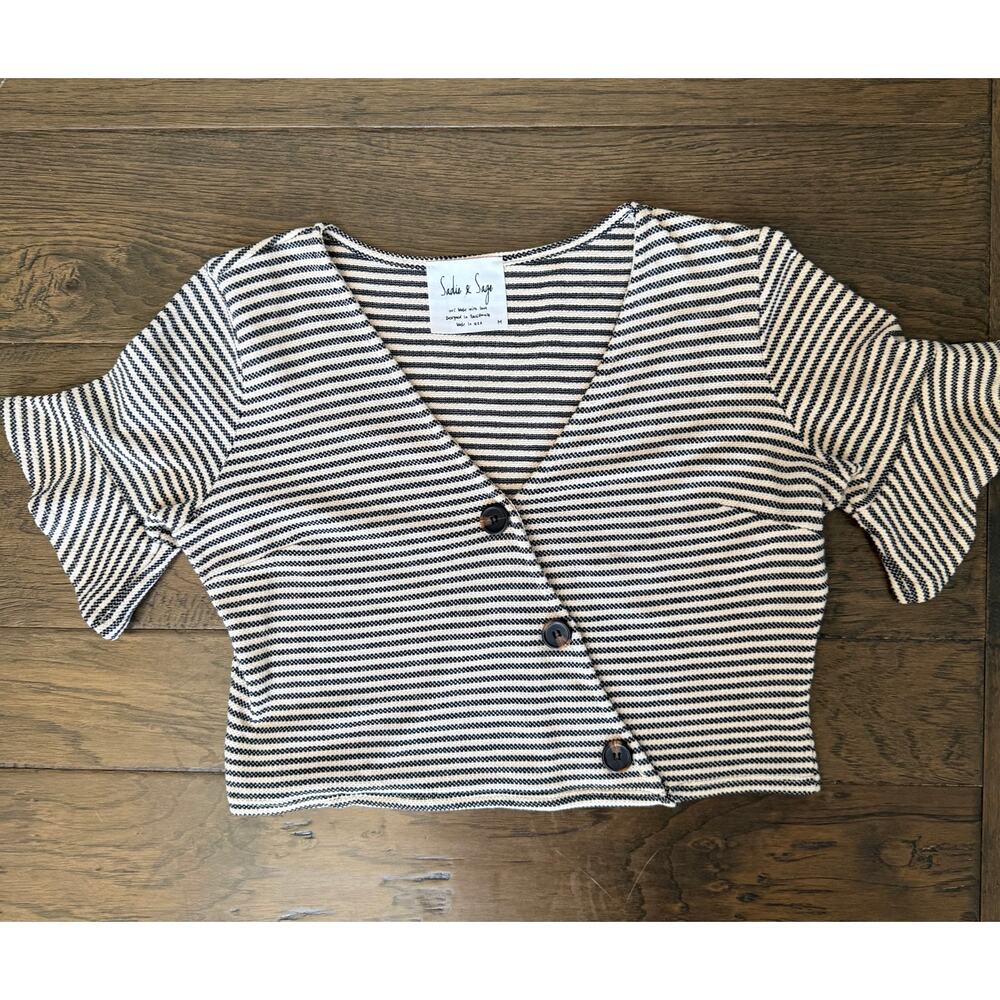 Sadie & Sage Striped‎ Crop Top  Size M